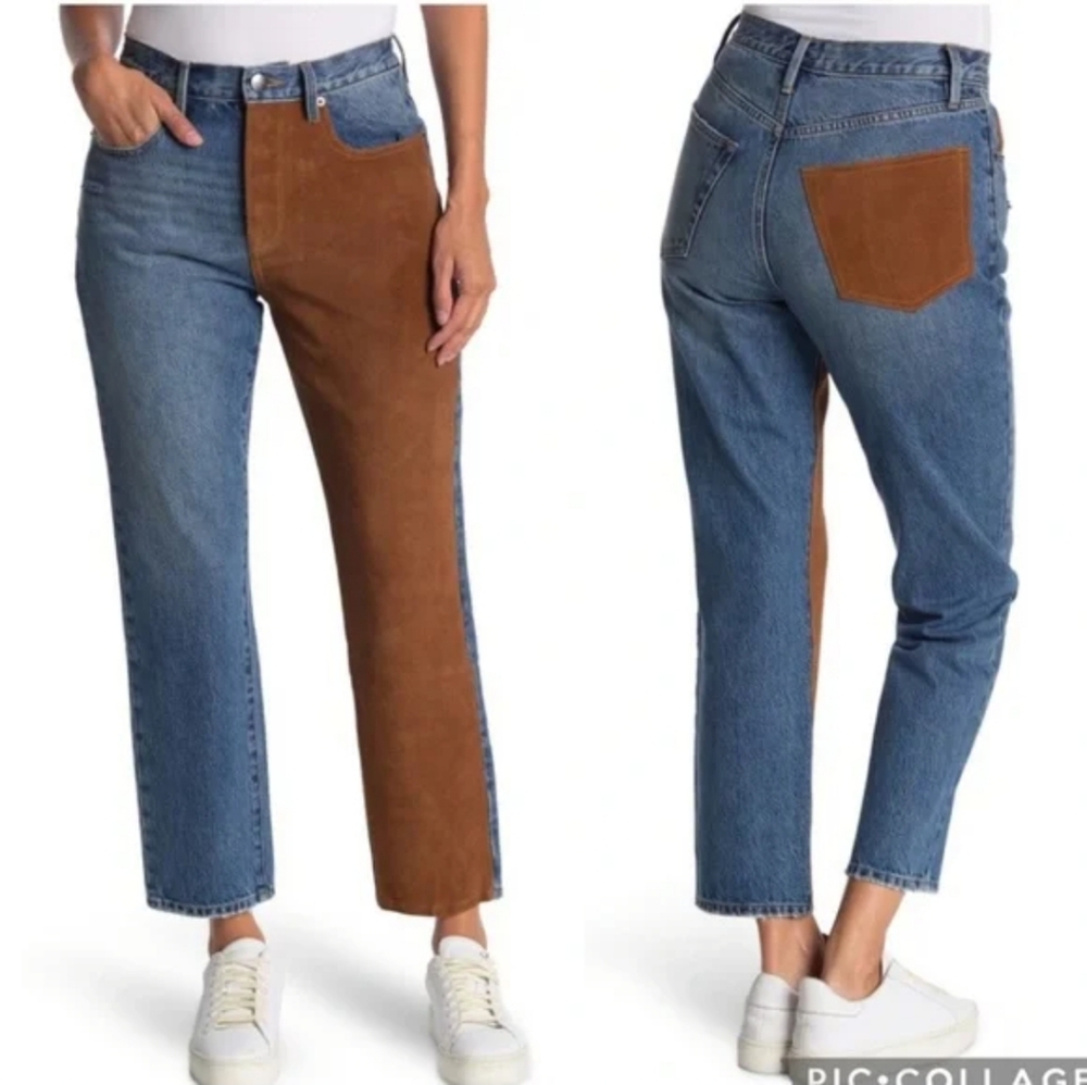 Frame ELECTRA‎ LEATHER &DENIM  JEANS